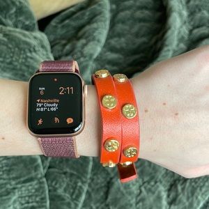 Orange Tory Burch wrap bracelet